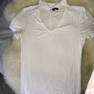 White form fitting shirt